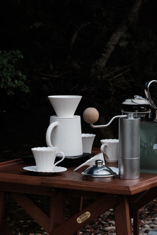 Leaf Pattern Ceramic Coffee Set