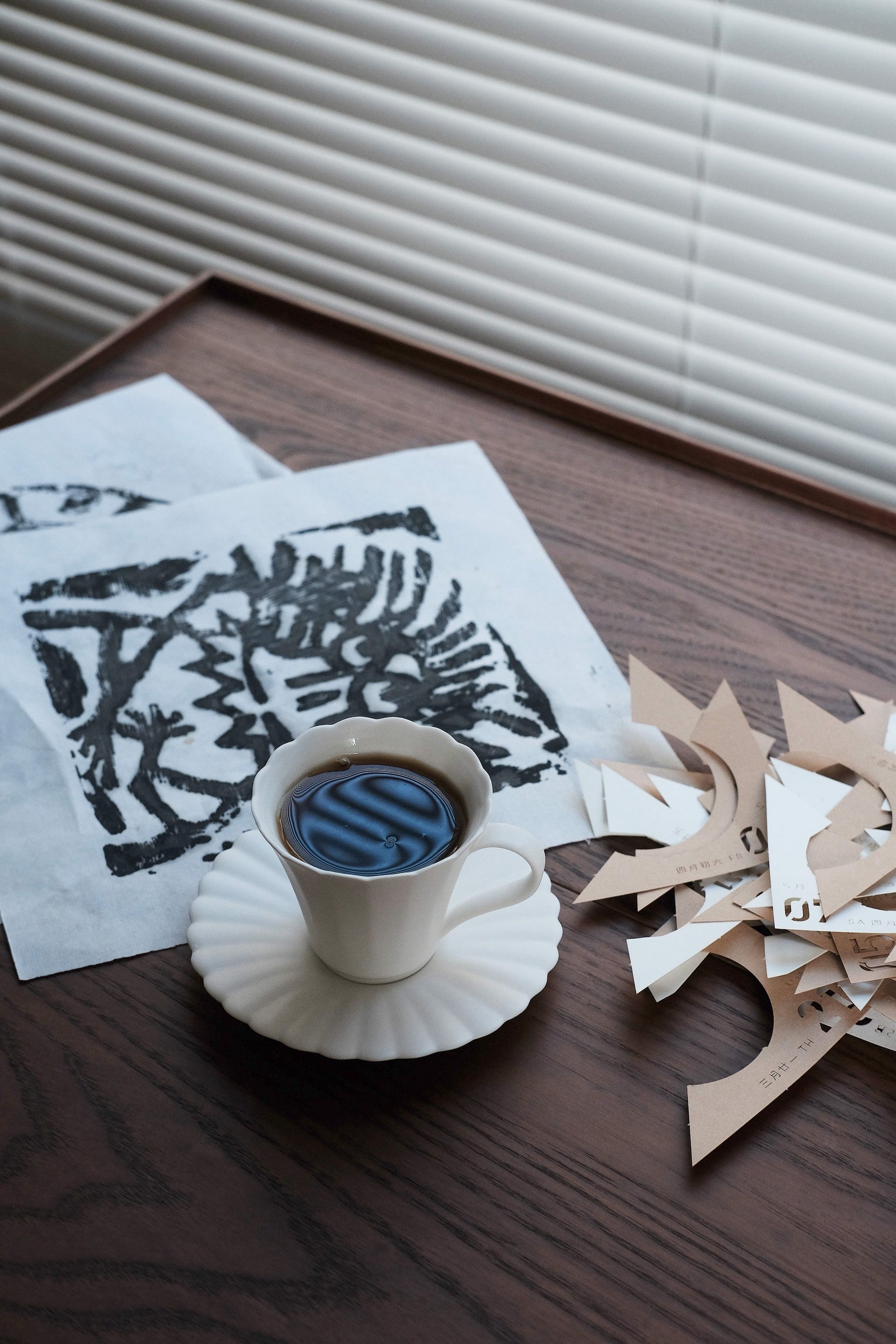 Flowery Ceramic Coffee Set